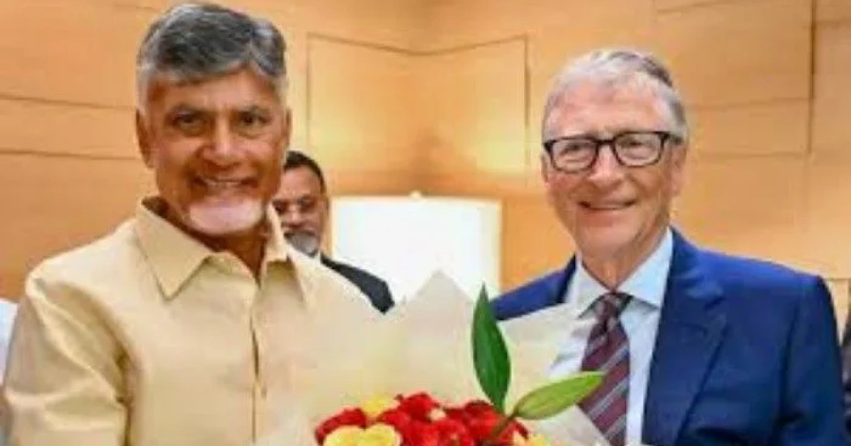bill gates meets cm chandrababu naidu amaravati visit